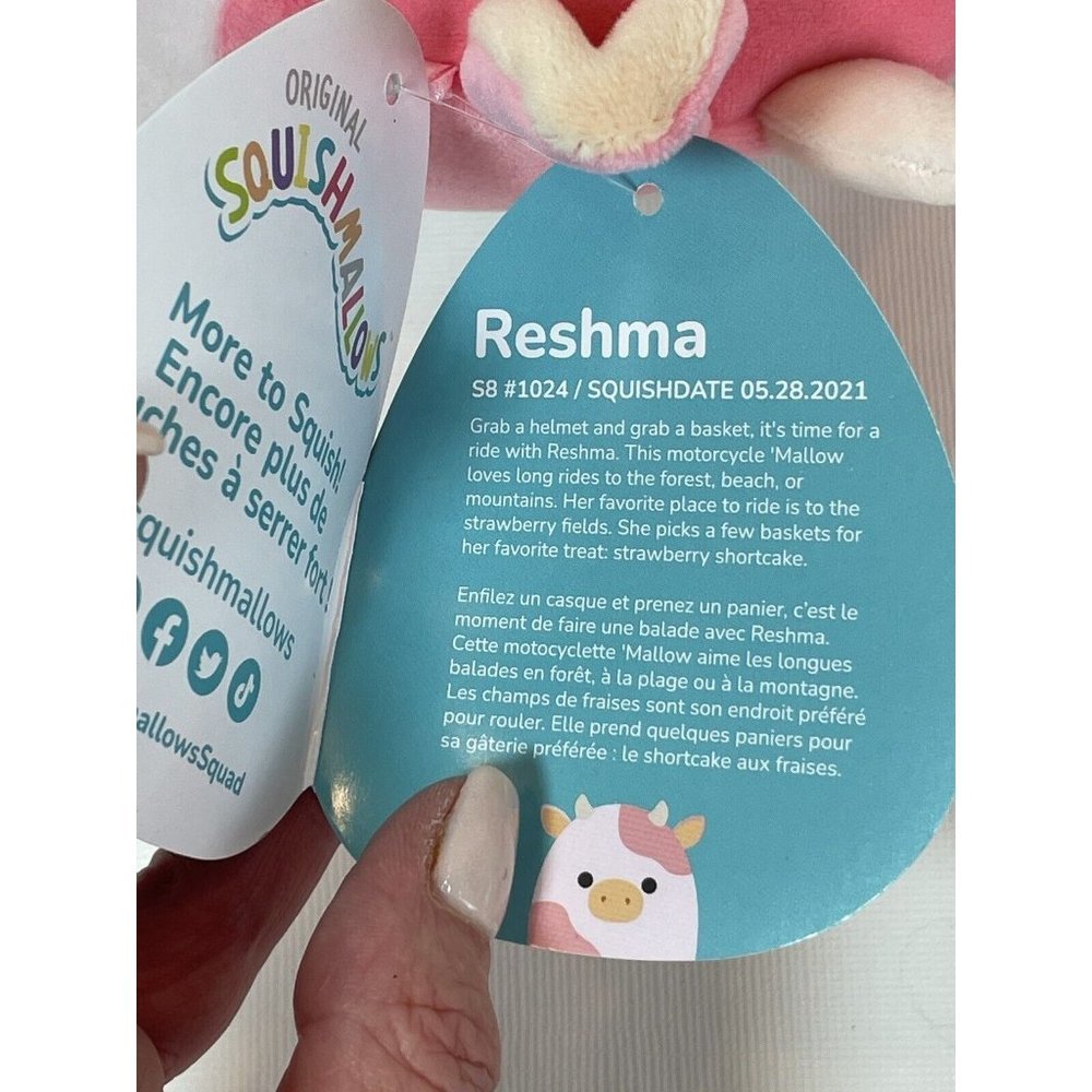 Squishmallow 8” Inch Reshma the Pink Cow Box Lunch Exclusive Plush Toy - Picture 10 of 14